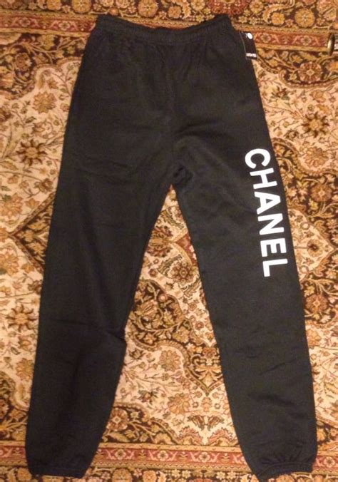 chanel sweatpants blue with clouds|Chanel pants.